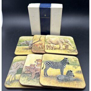 Pimpernel Cork Back Coasters African Wildlife Themed England Artist Signed